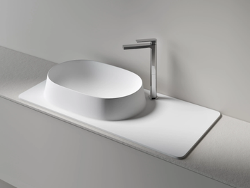 CALDERA - Oval countertop washbasin with integrated countertop by Edoné by Agorà - view 2